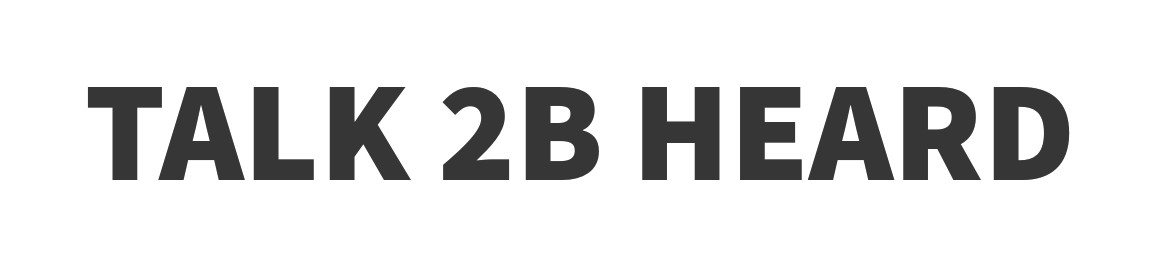 The Talk 2B Heard lettermark: the name set in bold charcoal capitals